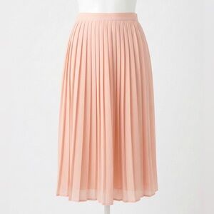 Vintage Forever 21 Peach A-Line Pleated Flowy Maxi Midi Dressy Skirt